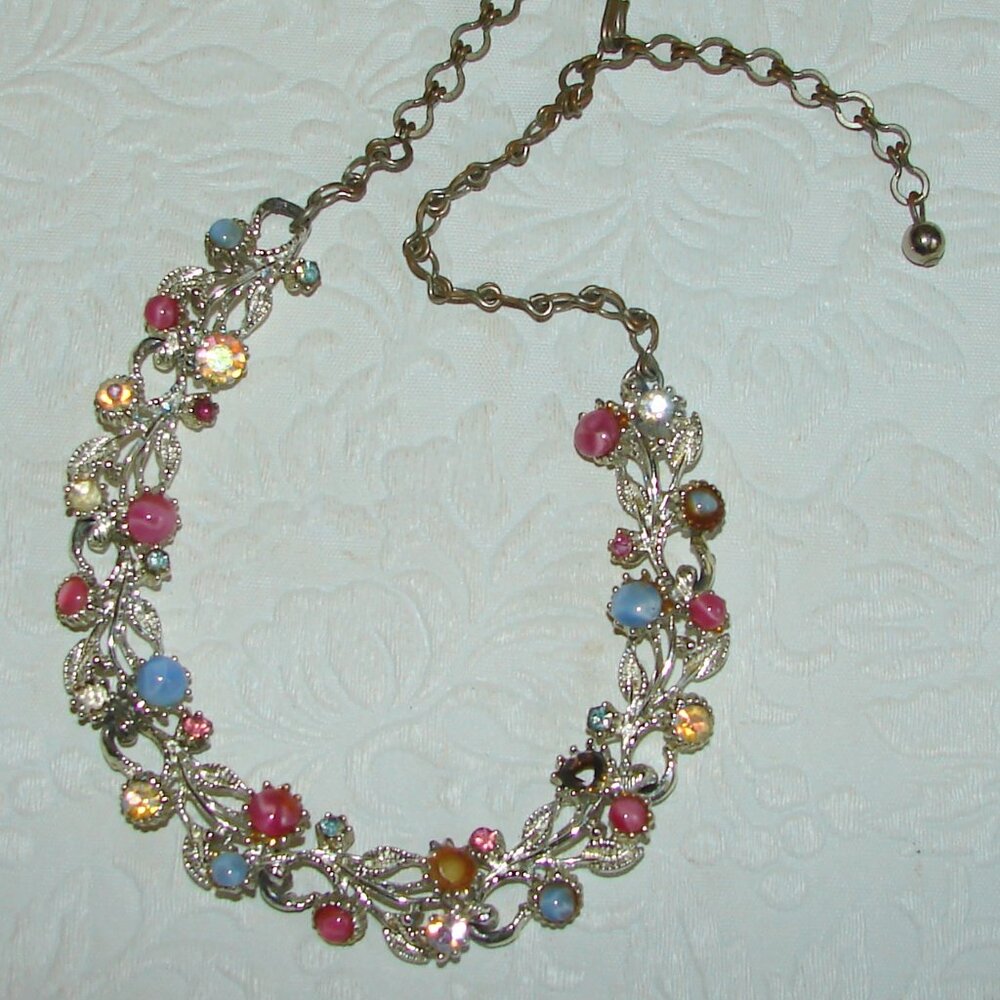 Vtg 1950-60s Rhinestone/Pearl Choker NECKLACE Lot for Repair or Upcycle E74 - Picture 8 of 16